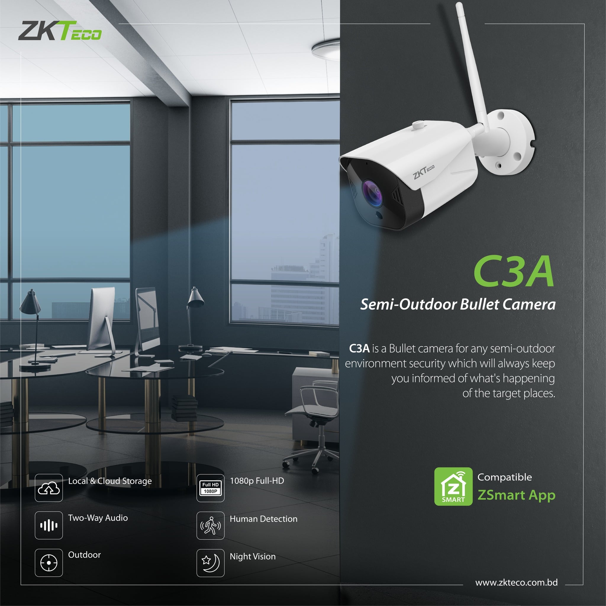 ZKTECO C3A IP CAMERA PRICE IN BANGLADESH TECHLAND